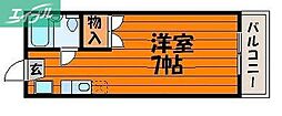 エトワール21富原1号館 1Kの間取図画像
