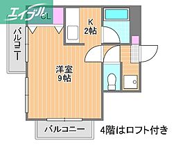 ジュネス南方 1Kの間取図画像