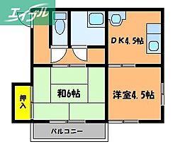 (株)黒住ビル 2Kの間取図画像