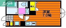 十五番館 ワンルームの間取図画像