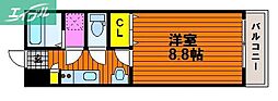 岩田ビル第3 1Kの間取図画像