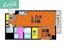 ブランシェ駅元町 1LDKの間取図画像
