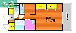 クレストシティ中井町 1Kの間取図画像
