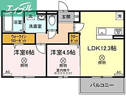 プラトーB 2LDKの間取図画像