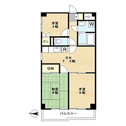 コウヤビル 3DKの間取図画像