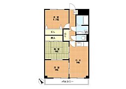 クレールあざみ野 3LDKの間取図画像