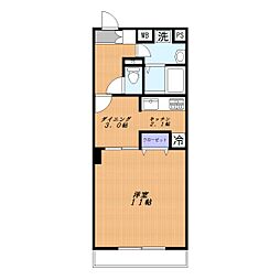グランドゥール 1DKの間取図画像