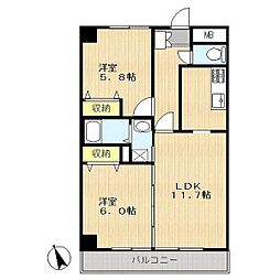 グレース3 2LDKの間取図画像