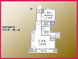 新宿ニューハウジング 1LDKの間取図画像