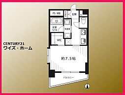 センチュリー麻布 1Kの間取図画像