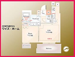 ミッドレジデンス文京 1LDKの間取図画像