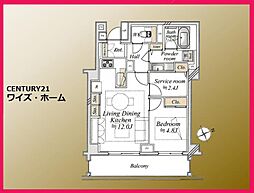 パーク・コート南青山ヒルトップレジデンス 1SLDKの間取図画像