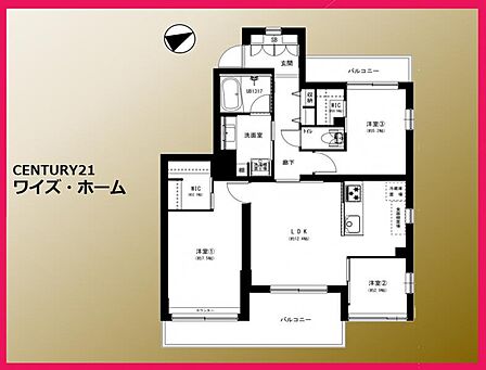 【間取り図】3LDK