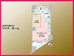 レックス日本橋水天宮プレミアタワー 1LDKの間取図画像