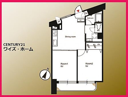 【間取り図】2DK