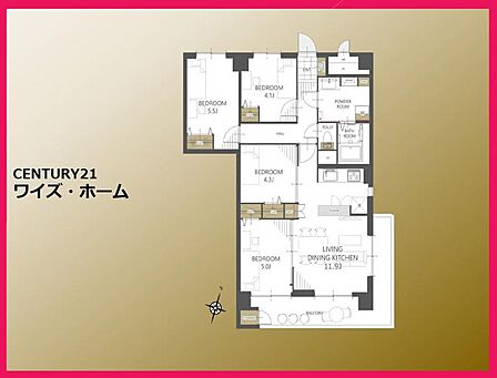 【間取り図】　4LDK