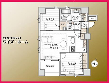 【間取り図】　2LDK