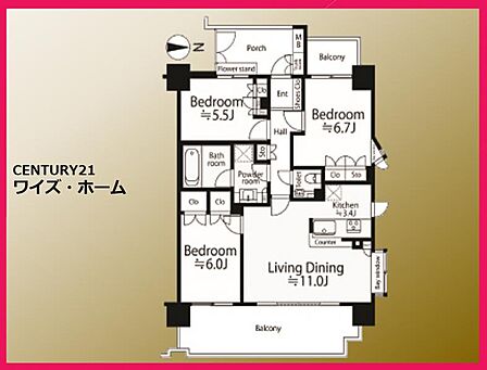 【間取り図】3LDK