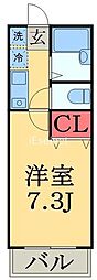 プレステージ幕張 1階1Kの間取り