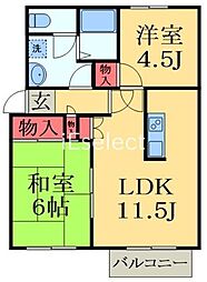 パレシオングリーンヒルズ 2階2LDKの間取り