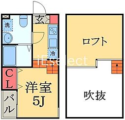 パーリッシィ稲毛 1階1Kの間取り