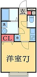 アドバンテージ稲毛 1階1Kの間取り