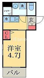 MELDIA京成稲毛（メルディア） 3階1Kの間取り