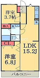 セントラルパーク幕張本郷 2LDKの間取図画像