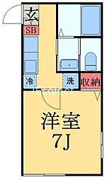 ファミリエールエム本千葉 1Kの間取図画像