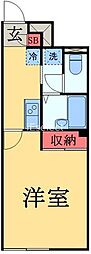 レオネクストチャコルル 1Kの間取図画像