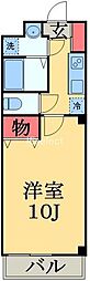 カーサノザキ7 1Kの間取図画像
