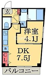 アウル 1DKの間取図画像