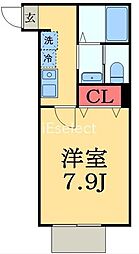 パステールグラン大森台 1Kの間取図画像