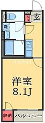 クレイノサンベル 1Kの間取図画像