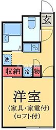レオパレスシャンテ幕張 1Kの間取図画像