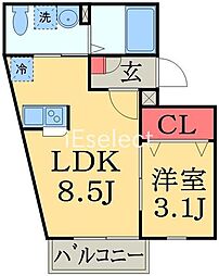 es本千葉 1LDKの間取図画像