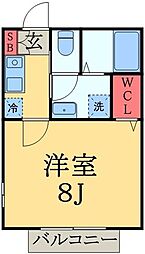 リバーシティ院内 1Kの間取図画像