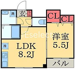 プラチナレジデンス 1LDKの間取図画像