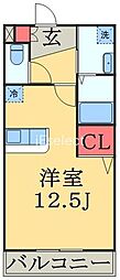 プライド ワンルームの間取図画像