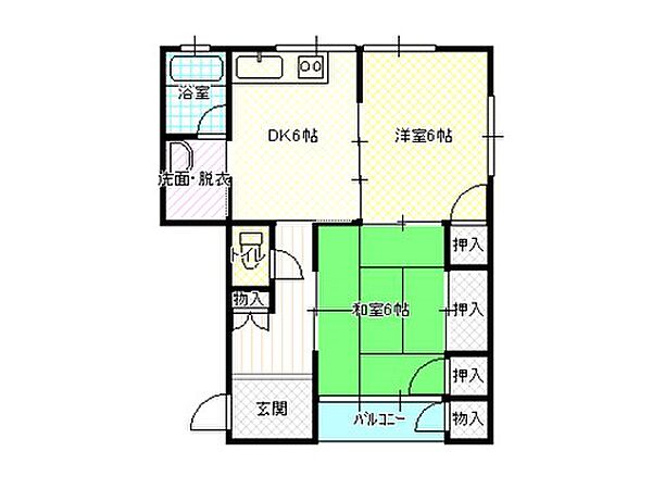 ハイツパークタウン 102｜新潟県上越市南城町3丁目(賃貸アパート2DK・1階・54.54㎡)の写真 その2