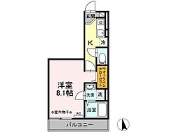 リナーシェA棟 3階1Kの間取り