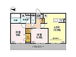 ルノン 2LDKの間取図画像
