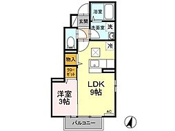 CASAフィオーレ 1LDKの間取図画像