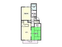 リバティ五智B 2LDKの間取図画像