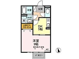 セジュールかきざきA 1DKの間取図画像