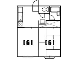 メゾン・ド・エスポワール 2DKの間取図画像