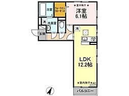 シャインピークス大和B 1LDKの間取図画像