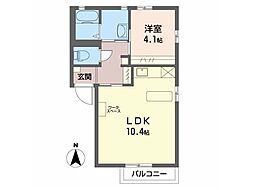 ぱれすよつやA 1LDKの間取図画像