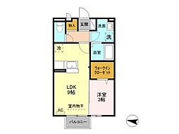 スタイリッシュリバー 1LDKの間取図画像