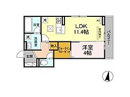 プライマリー 1LDKの間取図画像